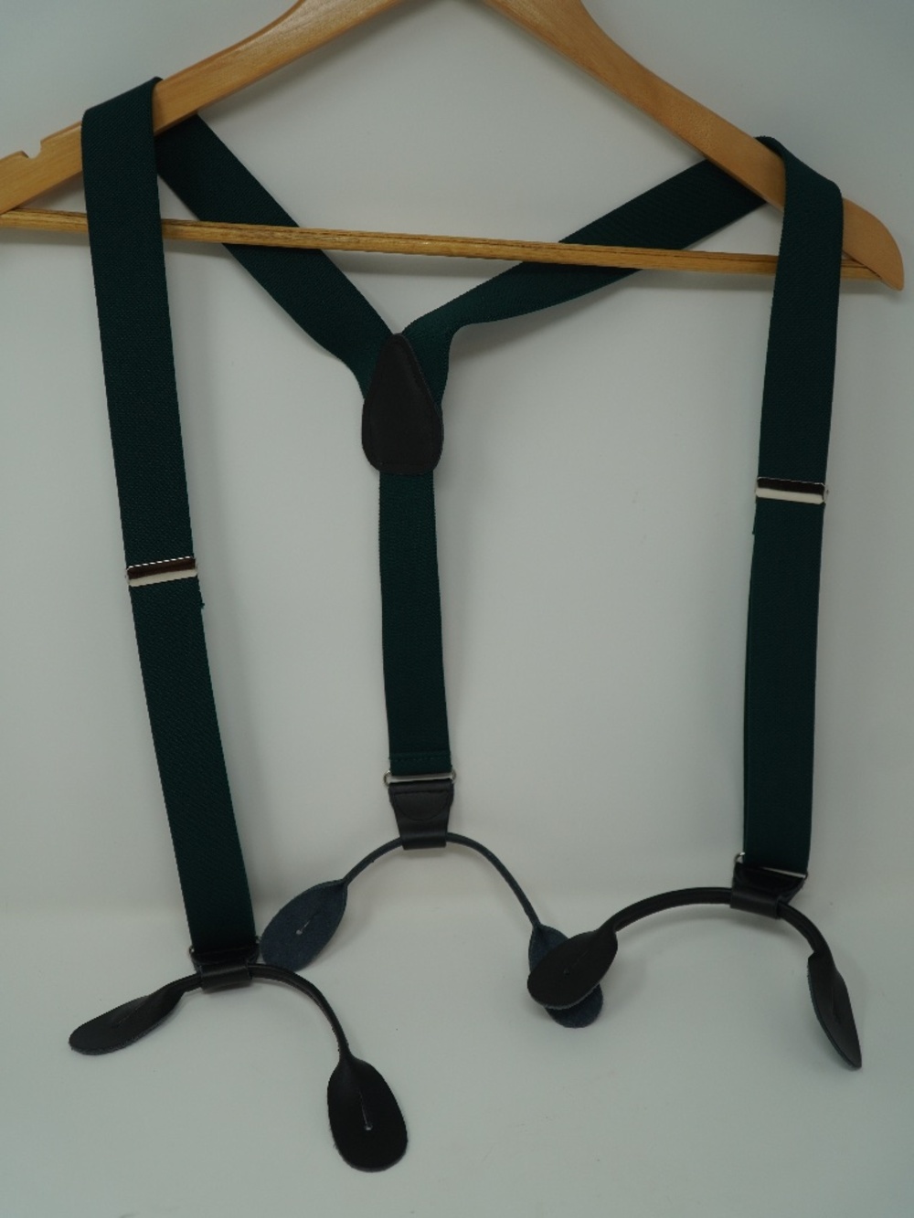 Green Elastic Adjustable Braces Suspenders